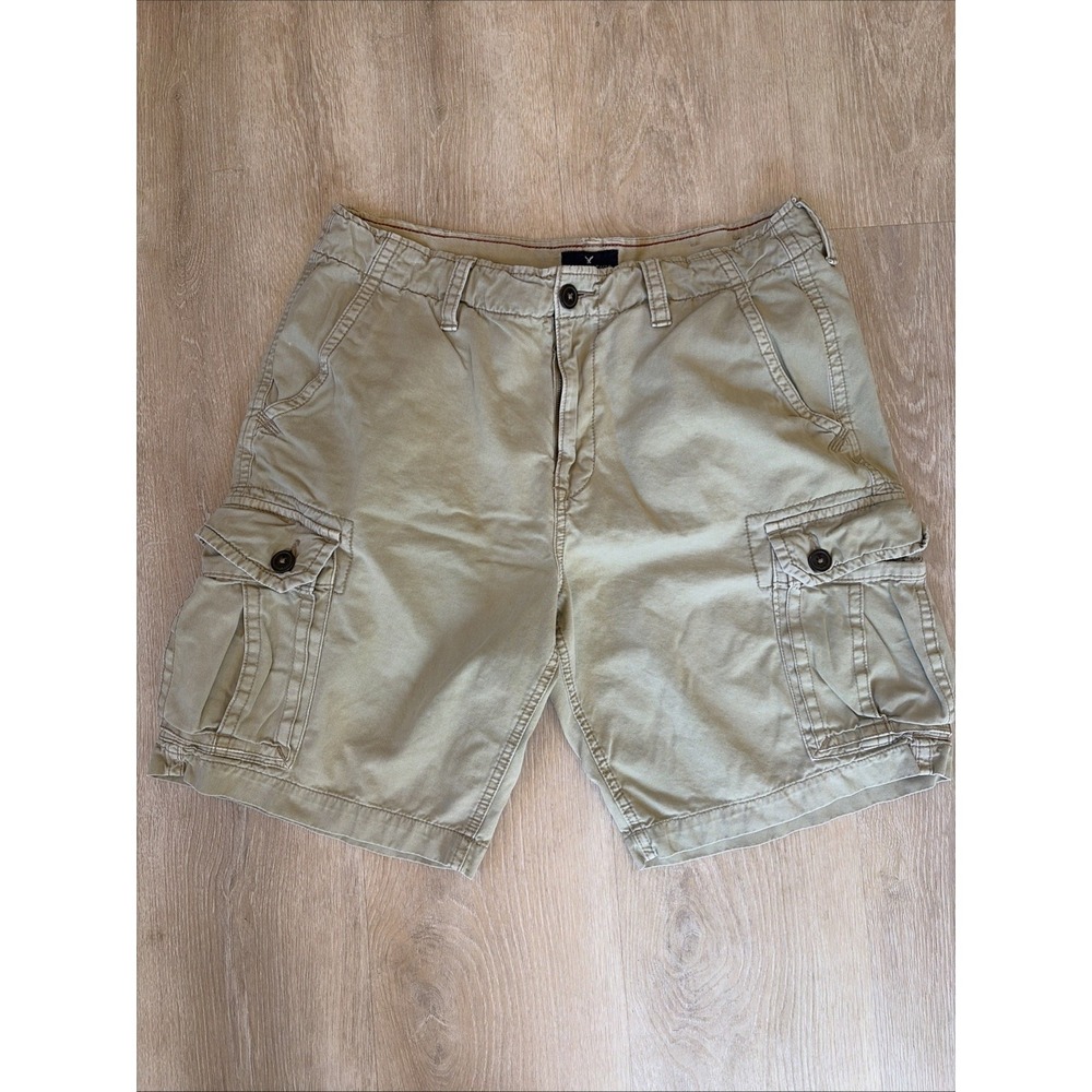 American Eagle Classic Cargo Shorts Mens Sz 36  Flex Casual Khaki Pockets